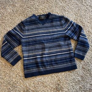 Structure Kids Navy and Gray Striped wool Sweater
